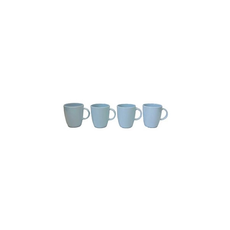 Juego 4 tazas melamina Cool White 350 ml antidesli